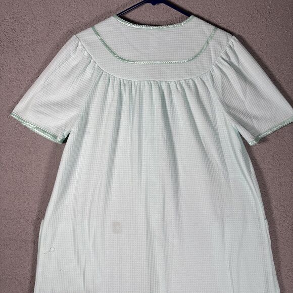 Adonna Sleepwear Nightgown Muumuu Women’s Size M Waffle Knit Teal House Dress - Picture 11 of 14